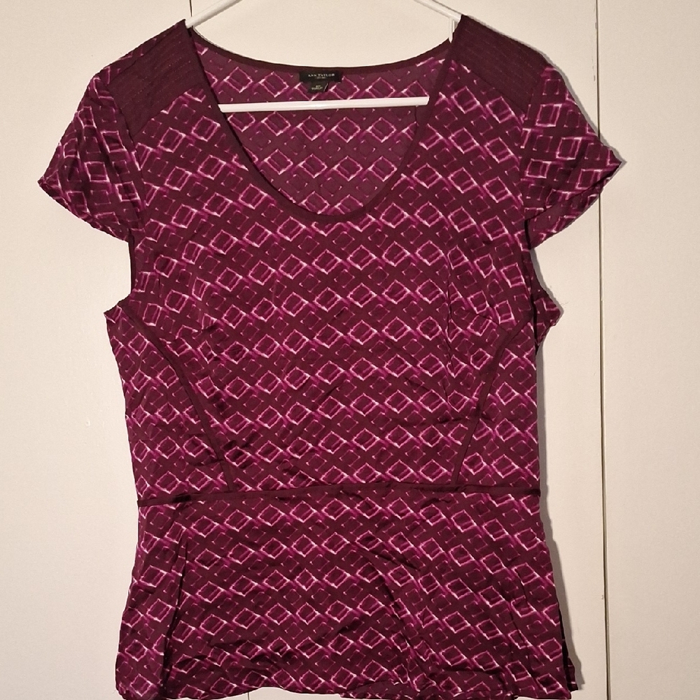 Purple Geometric Print Women's Top